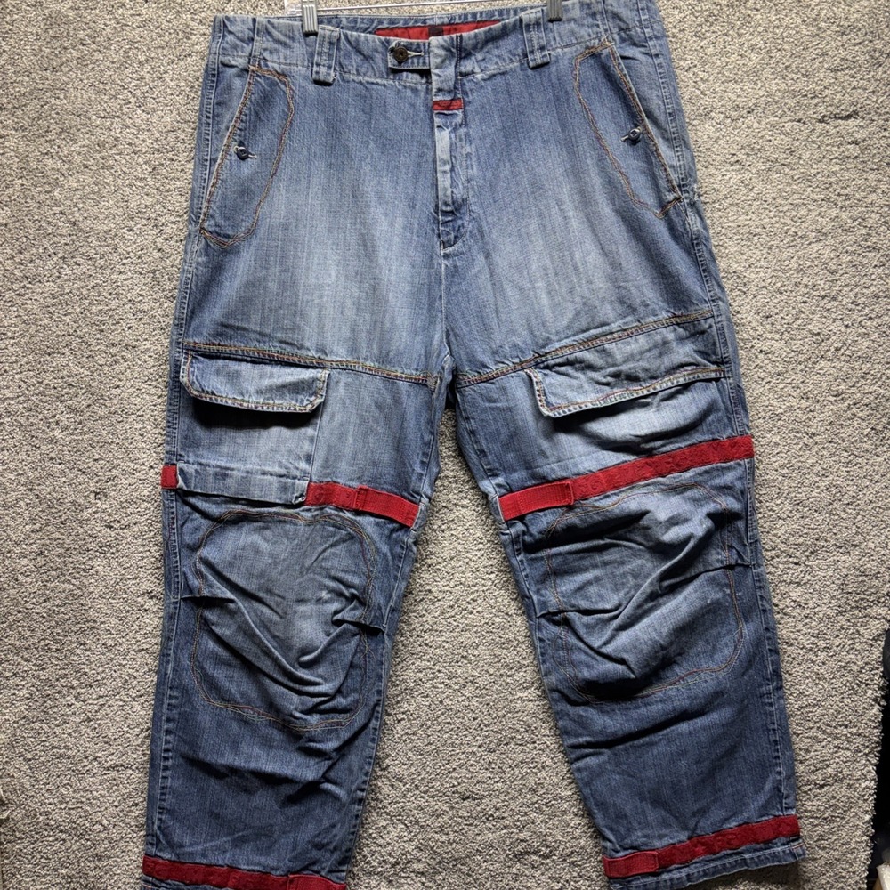 Vintage Y2K Marithe Francois Girbaud Baggy Distressed Denim Jeans RARE Men 42x32
